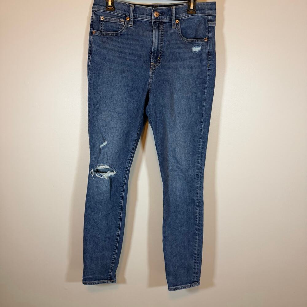 Gap True Skinny High Rise Denim Indigo Destroy Wash Jeans Womens 31 Long